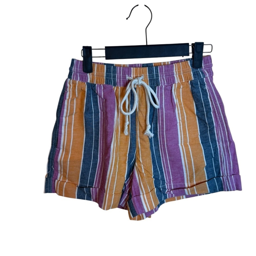 Lou & Grey Colorful Striped Linen Blend Coastal Shorts